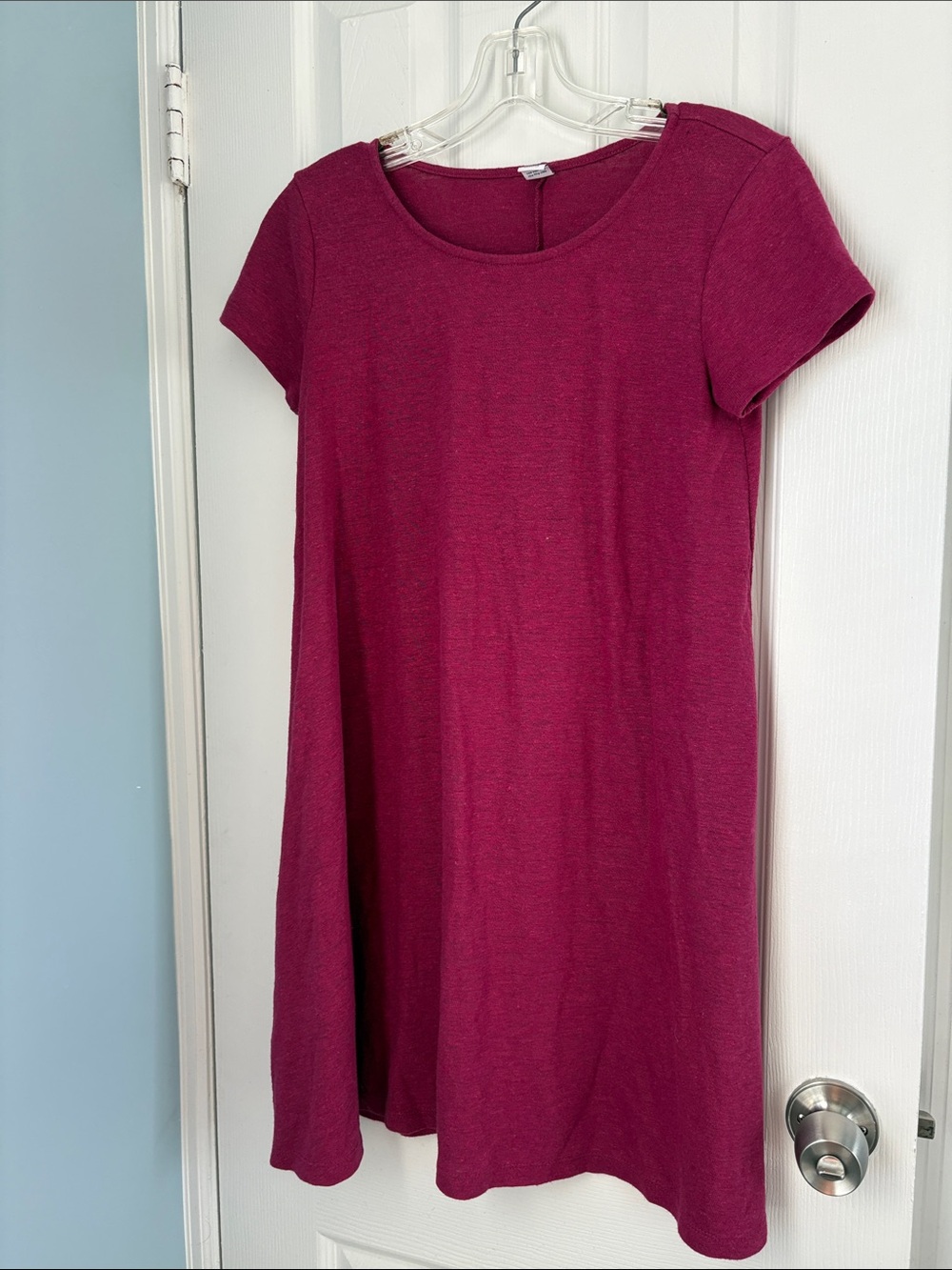 Old Navy Short Sleeve A-Line Dress in Berry Plum
